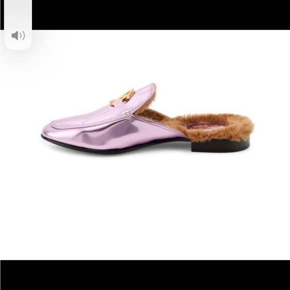 Roberto Cavalli Faux Fur Metallic Mules Pink - Picture 5 of 9